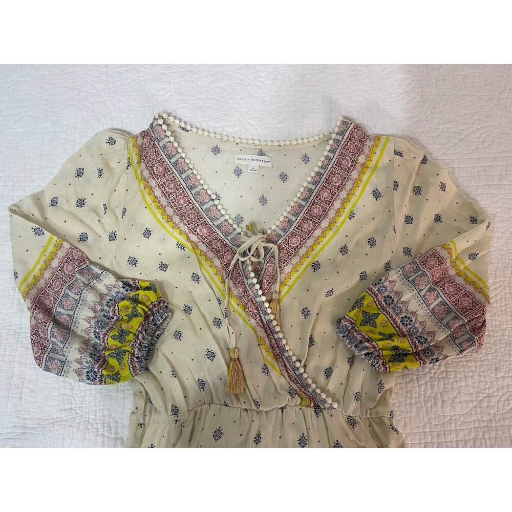 Boho Coco Jaimeson Sz L Peasant Cottagecore V Nec… - image 8